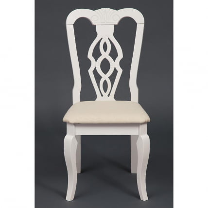 Стул Афродита/ Aphrodite дерево гевея, 46х54х99см, Ivory white, ткань кремовая с рисунком (3321)_1