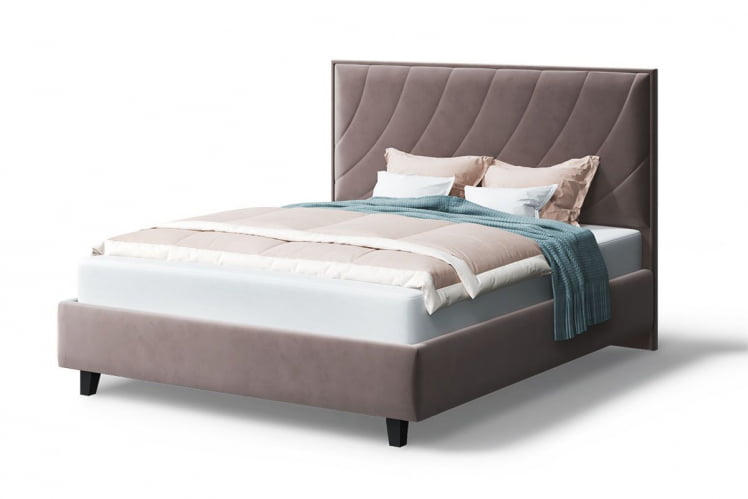 Кровать СОФИЯ 2000*1200мм (на опорах), велюр Бренди лайт 05 (кофе), (б/основания, б/матраса)_0