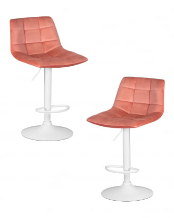 Стул барный DOBRIN TAILOR WHITE (пудрово-розовый велюр (MJ9-32)) 2 шт_0
