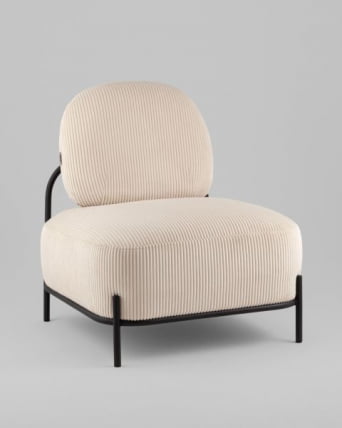 Кресло Стоун К велюр рельефный молочный_0