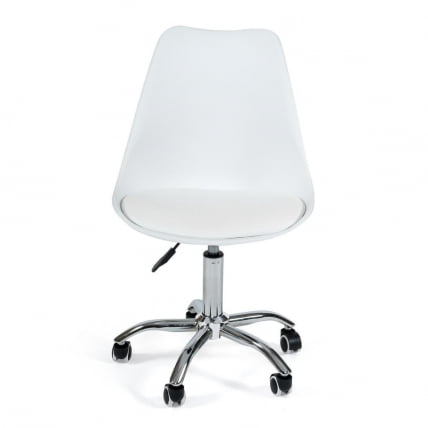 Офисное кресло TULIP (mod.106-1) металл/пластик/PU, 58 x 47 x 97см, White (белый) / Chrome (хром)_1