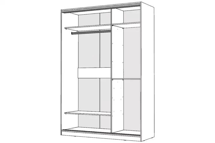 Шкаф-купе 2-х дверный Виктория 1600х584х2300, Белый 16ДЗЗЗДЗЗЗ-Б 310-294_1