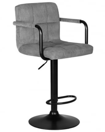 Стул барный ДОБРИН КРУГЕР АРМ БЛАCК (серый вельвет (ЛАР-Е2041-25)) 2 шт / DOBRIN KRUGER ARM BLACK (LAR-E2041-25))_2