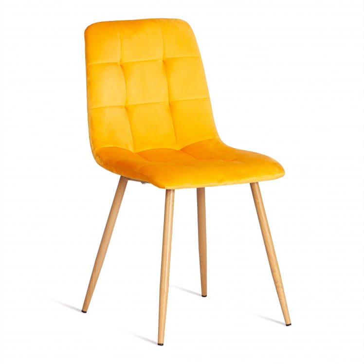 Стул CHILLY (mod. 7094-1) вельвет/металл, 44,5х52,5х86 см, yellow (желтый) HLR41 / натуральный_0