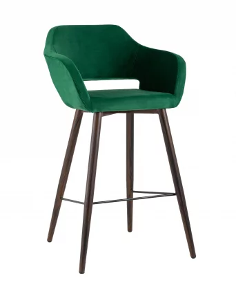 Стул барный Саймон Б велюр Темно-зеленый_0
