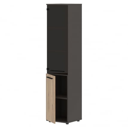 Шкаф-колонка комбинированная левая ЕДИС ЕХCС 42.2 Л Дуб Денвер светлый Черный Мокко / EDIS EHCS L_1