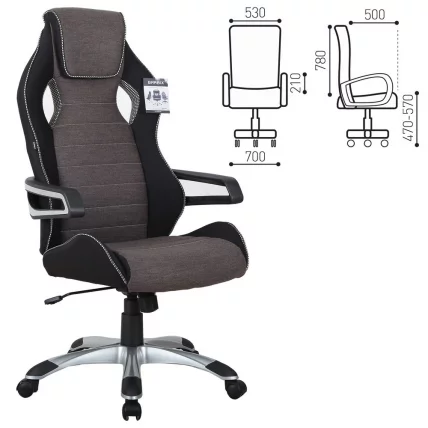 Кресло компьютерное BRABIX Techno GM-002 Черный-серый_0