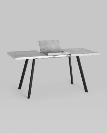 Стол обеденный раскладной Plain 116-158 Бетон-черный_5