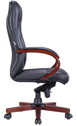 Кресло для руководителя Everprof Monaco Wood Экокожа Черный_1