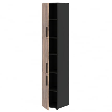 Шкаф-колонка с 3 глухими малыми дверьми (левый) VELION VENEER VRHCS 40.8 L Американский орех Яшма черная_1