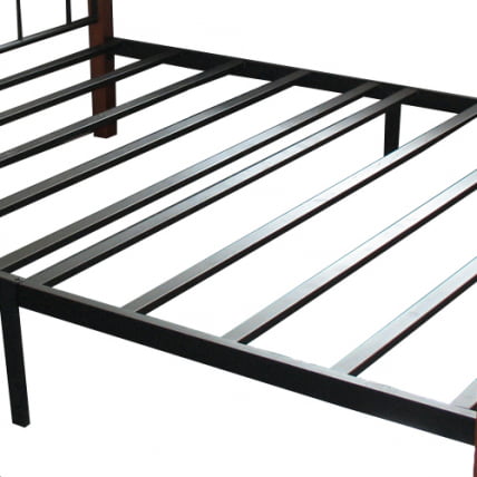 Кровать AT-808 дерево гевея/металл, 90*200 см (Single bed), красный дуб/черный_2