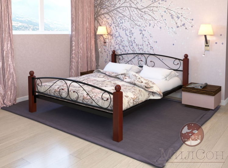 Кровать Вероника Lux Plus 1200х1900 Черная_1