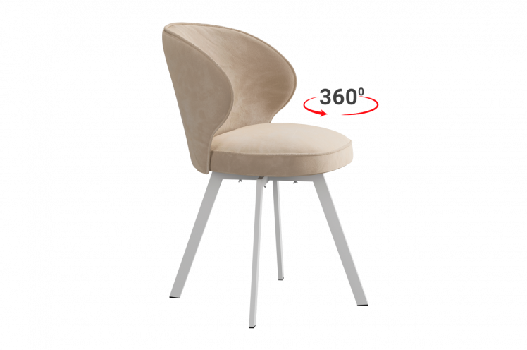 Стул Гудвин Т2П (пломбир (велюр)/белый)_1