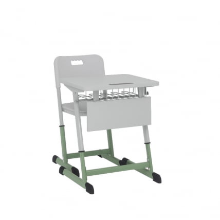 Парта одноместная регулируемая по высоте НОМАД 600х500 (рост 3-7) Зеленый/Серый / NOMAD_1