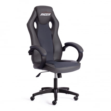 Кресло RACER GT new кож/зам/ткань, металлик/серый, 36/12_0