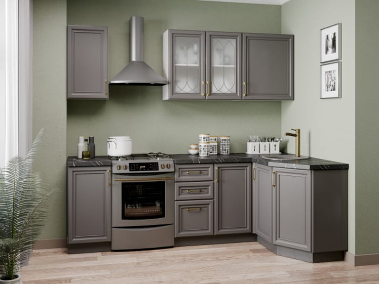 Шкаф кухонный угловой 600 Джелатто ЛД 241.610.000.116 Белый Оникс серый_2