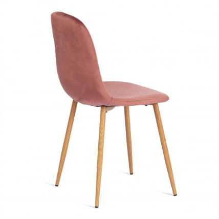 Стул BREEZE (mod. 4724) вельвет/металл, 44 х 53 х 87 см, Coral (коралловый) HLR44 / натуральный_2