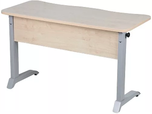 Парта двухместная эргономичная (рост №6) Ясень Шимо светлый/Металл Серый_0