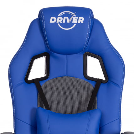 Кресло DRIVER (22) кож/зам/ткань, синий/серый, 36-39/TW-12_6