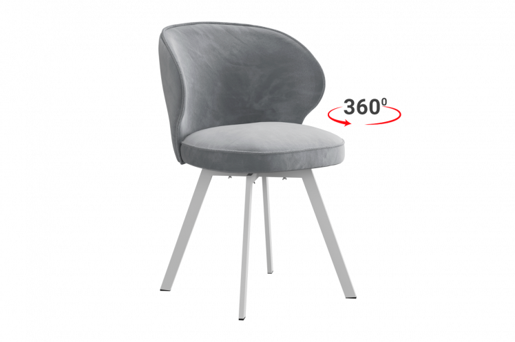 Стул Гудвин Т2П (серый (велюр)/белый)_0