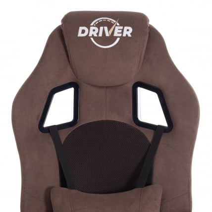 Кресло DRIVER (22) флок/ткань, коричневый, 6/TW-24_6