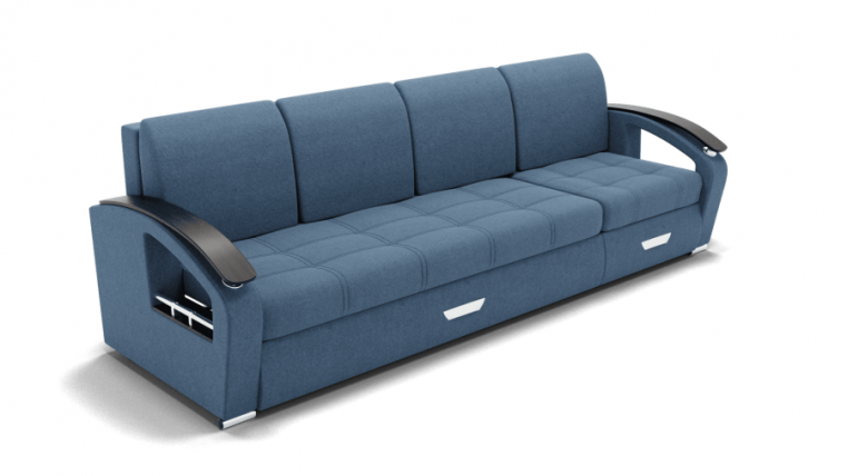 Диван Колизей-2 (ЗР) Цвет фасада: Голубой; Тип: Левый/правый; Материал фасада: Металл/Велюр_0