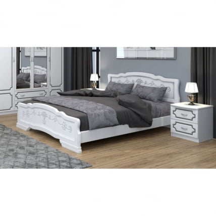 Кровать из массива Карина-6 200х90 Белый жемчуг_1