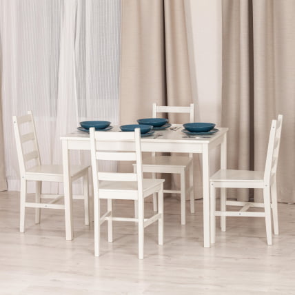 Обеденный комплект Хадсон 2 (стол + 4 стула)/ Hudson 2 Dining Set butter white_12