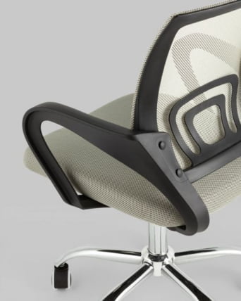 Кресло офисное TopChairs Simple New серый спинка сетка_5