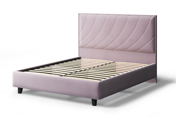 Кровать СОФИЯ 2000*1400мм (на опорах), велюр НЕО 15 (лиловый), (б/основания, б/матраса) / NEO_1