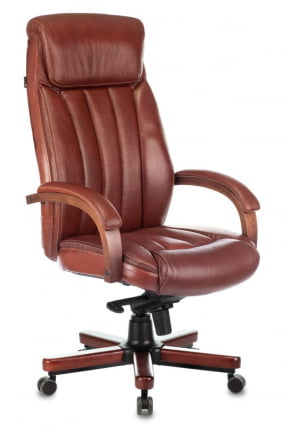 Кресло руководителя Бюрократ T-9922WALNUT/Leather Eichel_0
