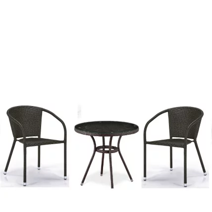 Комплект плетеной мебели T282ANT/Y137C-W53 Brown 2Pcs_0