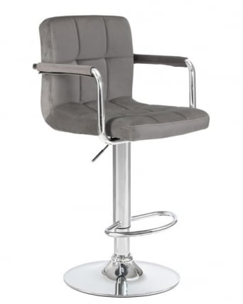 Стул барный DOBRIN KRUGER ARM (серый велюр (MJ9-75)) 2 шт_3