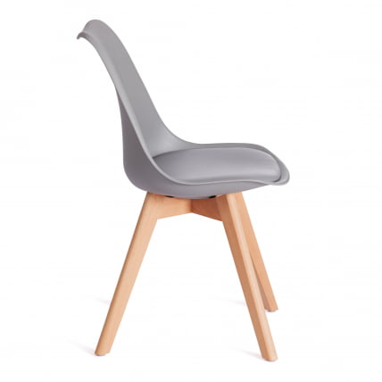 Стул TULIP (mod. 73-1) дерево/пластик/экокожа, 47,5x55x80 см, серый_1