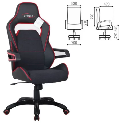 Кресло компьютерное BRABIX Nitro GM-001 Черный-красный_0