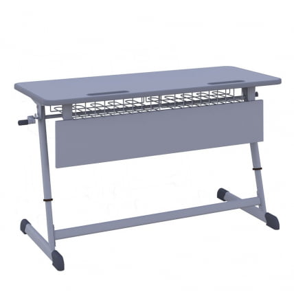 Парта двухместная НОМАД В с ручной регулировкой высоты (рост 4-6) Синий/Серый / NOMAD V_0