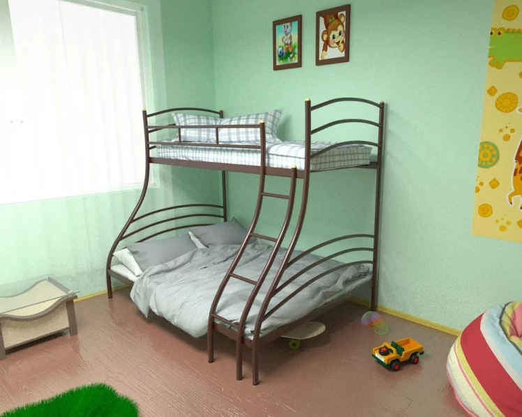 Кровать двухъярусная Глория 1200х1900 Красный_1