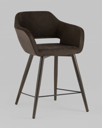 Стул полубарный Саймон ПЛ велюр Темно-коричневый_1