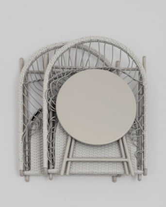 Комплект складной мебели для сада Солей светло-серый / Soley_7