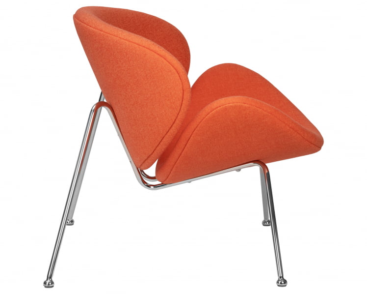 Кресло дизайнерское DOBRIN EMILY (оранжевая ткань AF, хромированная сталь)_2