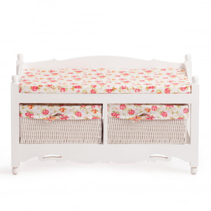 Обувница с 2-я корзинами Сеcрет Де Маисон РИМИ ( мод.ТТ-БХ003 ) МДФ+Павловния, 80*33*47, Белый (Вхите) / Secret De Maison RIMI mod.TT-BH003 (White)_2