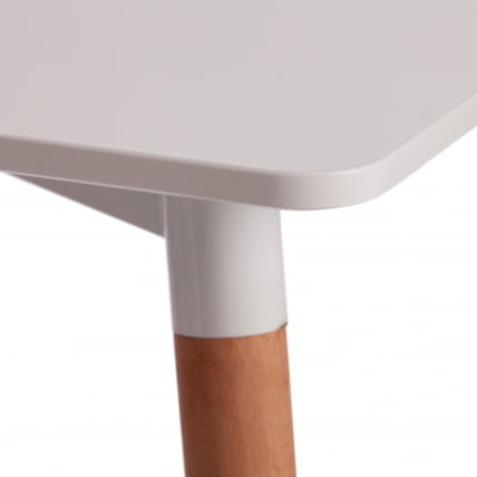Стол JOHN (mod. T1003) МДФ/дерево, 80 х 80 х 75 см , White (Белый) / Natural (натуральный)_2