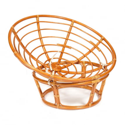 Кресло ПАПАСАН 23/01 В /с подушкой/ диаметр подушки 125 см, 115х101х104 см, Когнаc (коньяк), флок Олива, 23 / PAPASAN W Cognac_4