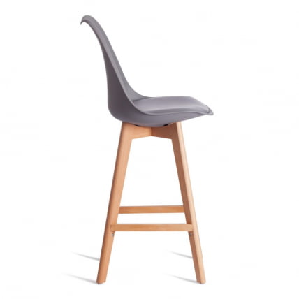 Стул барный TULIP BAR (mod. C1014H-1) / 1 шт. в упаковке пластик/дерево, 42 х 47,5 х 104 см, Grey (серый) 92717 / натуральный_1