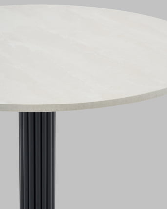 Стол круглый Фризбин D90 столешница марроканский камень основание латте_4