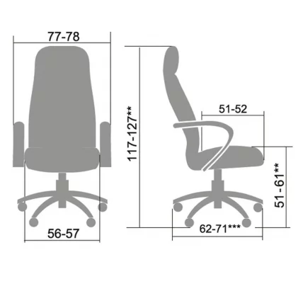 Кресло руководителя Metta LK-3 Ch 721 Черное_2