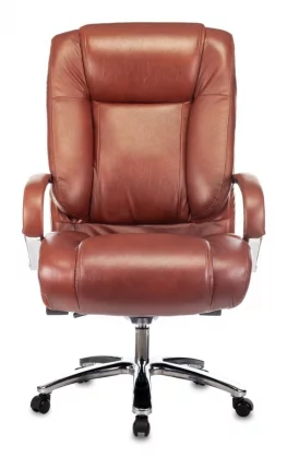 Кресло руководителя Бюрократ T-9925SL кожа Светло-коричневый Leather Eichel_1