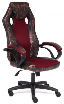 Кресло RACER GT MILITARY кож/зам/ткань, розовый/бордо, TW 13_0