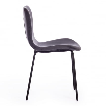 Стул GILLIAN (mod. 0137017-NI) металл/вельвет, 45х52,5х78 см, темно-серый S108 (666 SILVER GREY)/черный_1