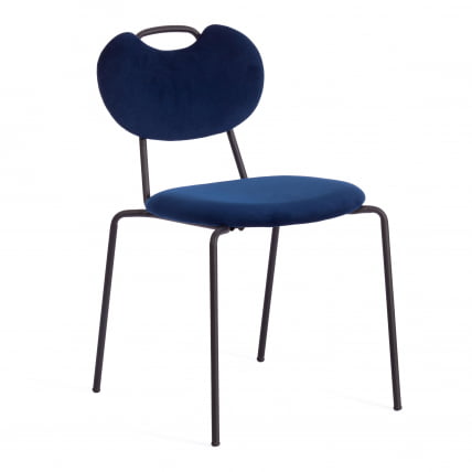 Стул DANTON (mod. 0139223) металл/ткань, 47х56,5х79 см, темно-синий S108 (117 DARK BLUE)/черный_0